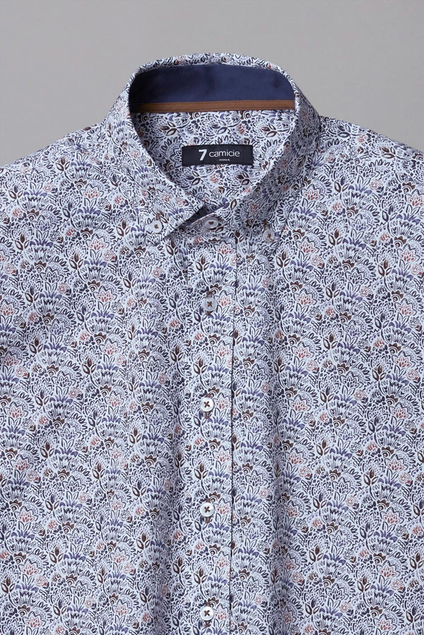 Camisa Hombre Leonardo Sport Popelin Blanco Azul