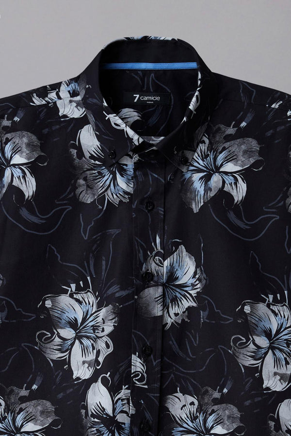 Chemise Homme Leonardo Sport Popelin Noir Blanc