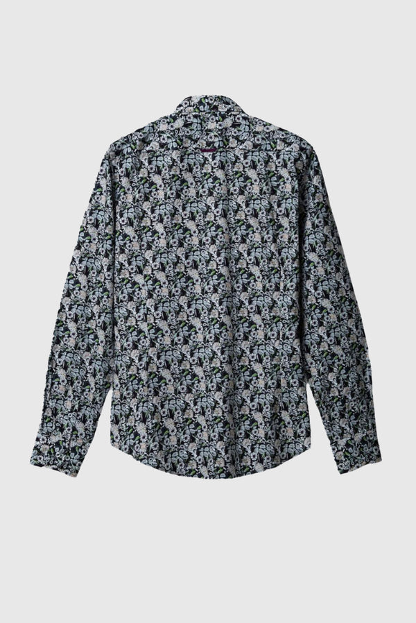Camicia Uomo Leonardo Sport Popelin Nero Bianco