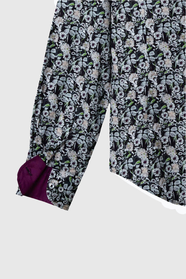 Camicia Uomo Leonardo Sport Popelin Nero Bianco