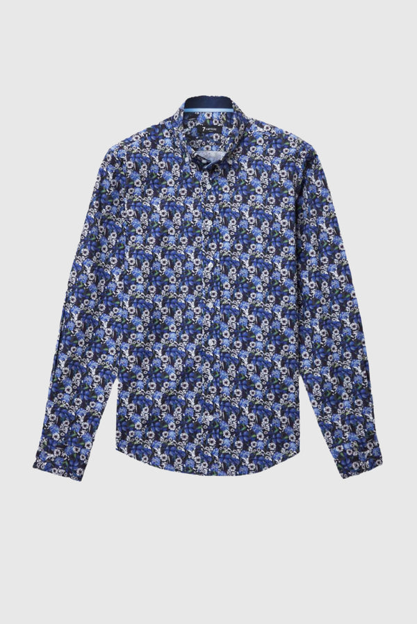 Leonardo Sport Poplin Man Shirt Blue White