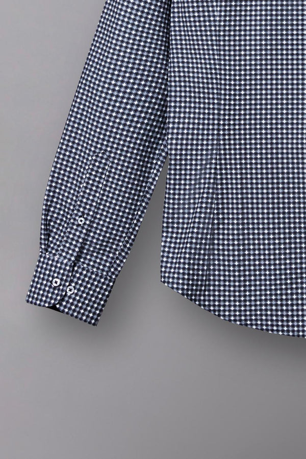 Camicia Uomo Leonardo Sport Popelin Nero Bianco