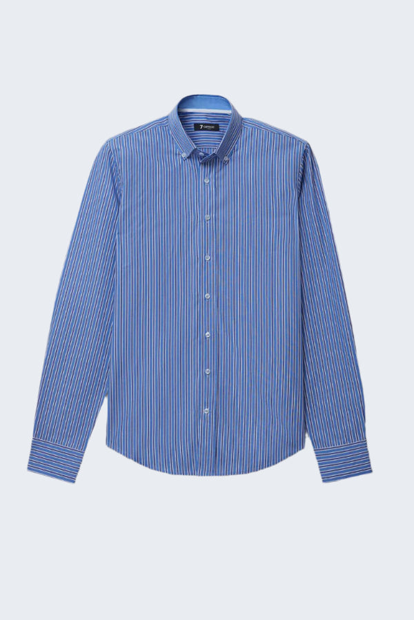 Camisa Hombre Leonardo Sport Popelin Azul Claro Azul