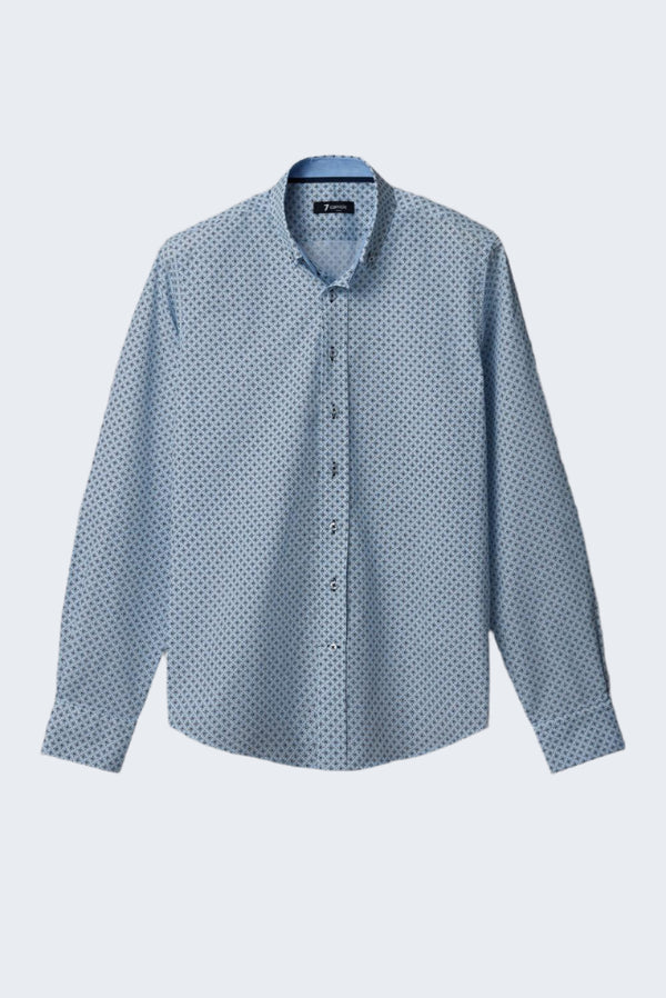 Camicia Uomo Leonardo Sport Popelin Celeste Blu