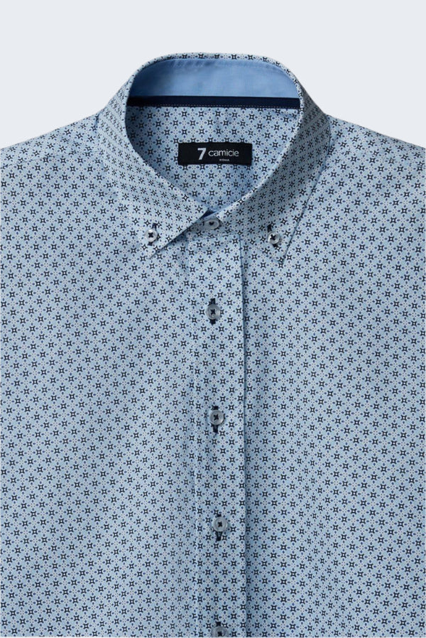 Camicia Uomo Leonardo Sport Popelin Celeste Blu