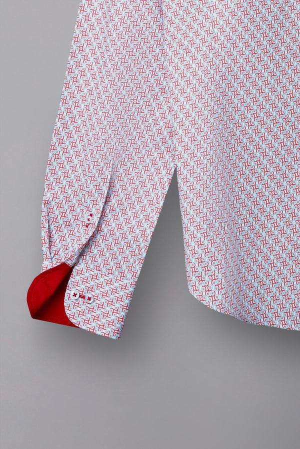 Camicia Uomo Leonardo Sport Popelin Bianco Celeste