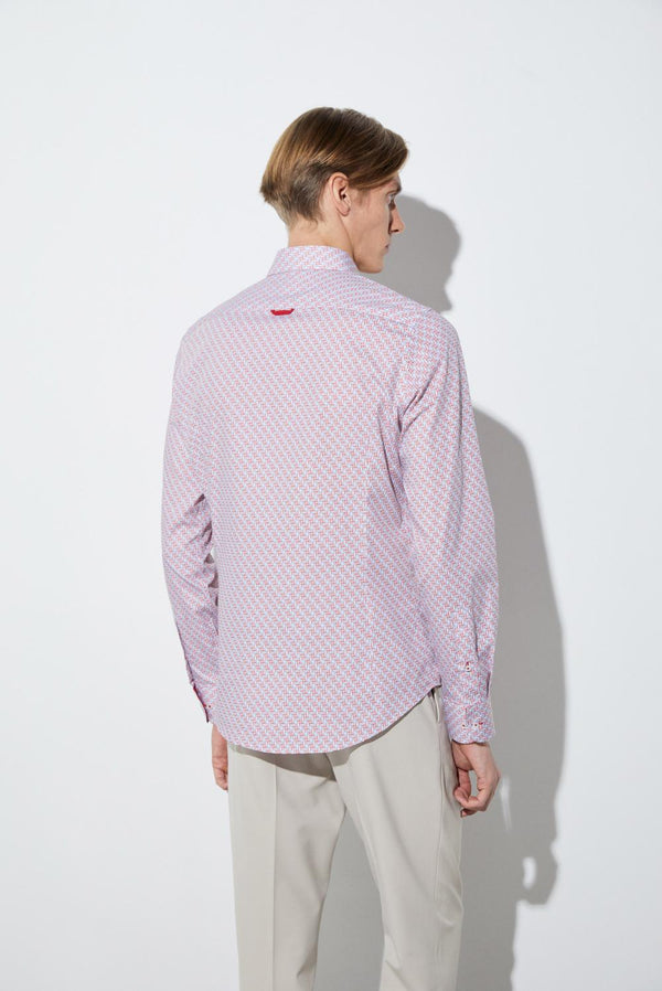 Camicia Uomo Leonardo Sport Popelin Bianco Celeste