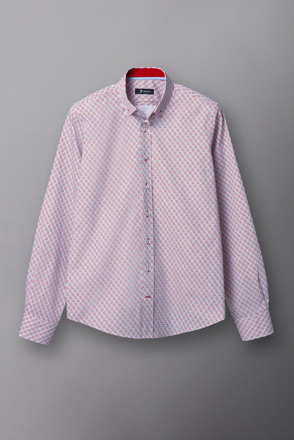 Camicia Uomo Leonardo Sport Popelin Bianco Celeste