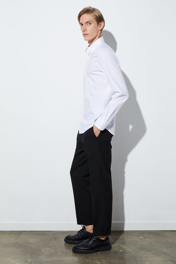 Camicia Uomo Leonardo Sport Popelin Stretch Bianco
