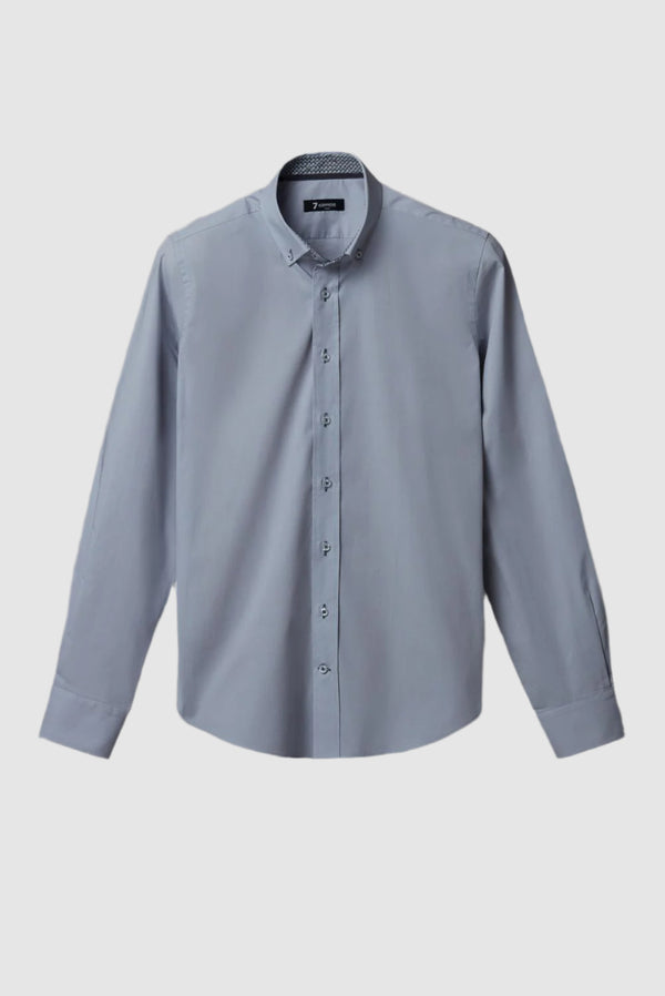 Leonardo Sport Herren Hemd Poplin Stretch Grau