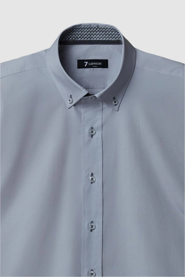 Leonardo Sport Herren Hemd Poplin Stretch Grau