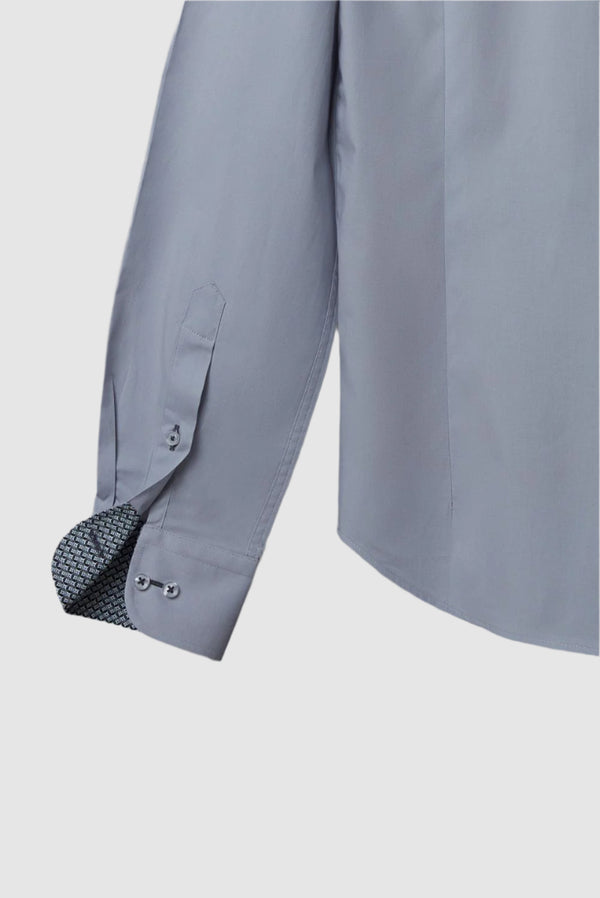 Leonardo Sport Herren Hemd Poplin Stretch Grau