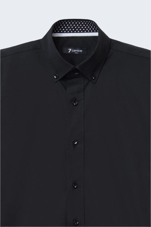 Camisa Hombre Leonardo Sport Popelin Stretch Negro