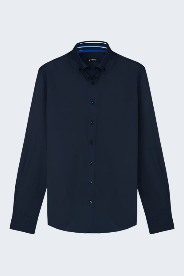 Chemise Homme Leonardo Sport Popelin Stretch Bleu