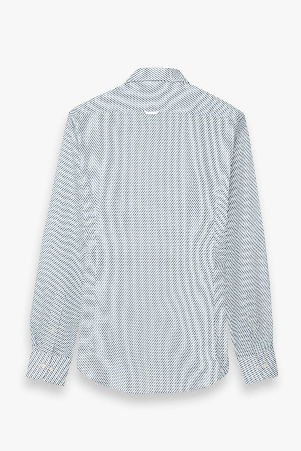 Camisa Hombre Leonardo Sport Armaturato Blanco Azul