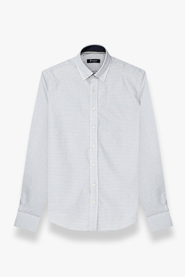 Camicia Uomo Leonardo Sport Jacquard Bianco Nero