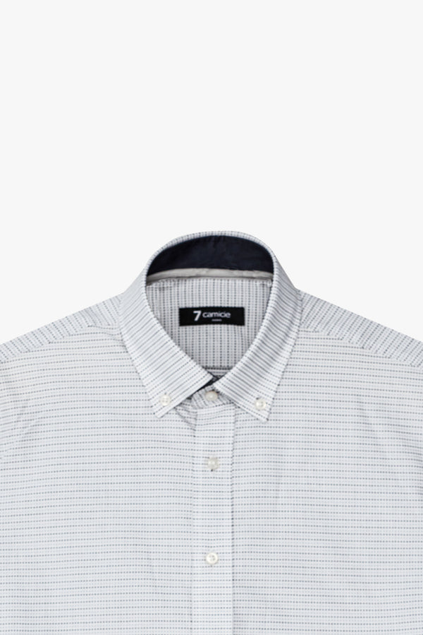 Camicia Uomo Leonardo Sport Jacquard Bianco Nero