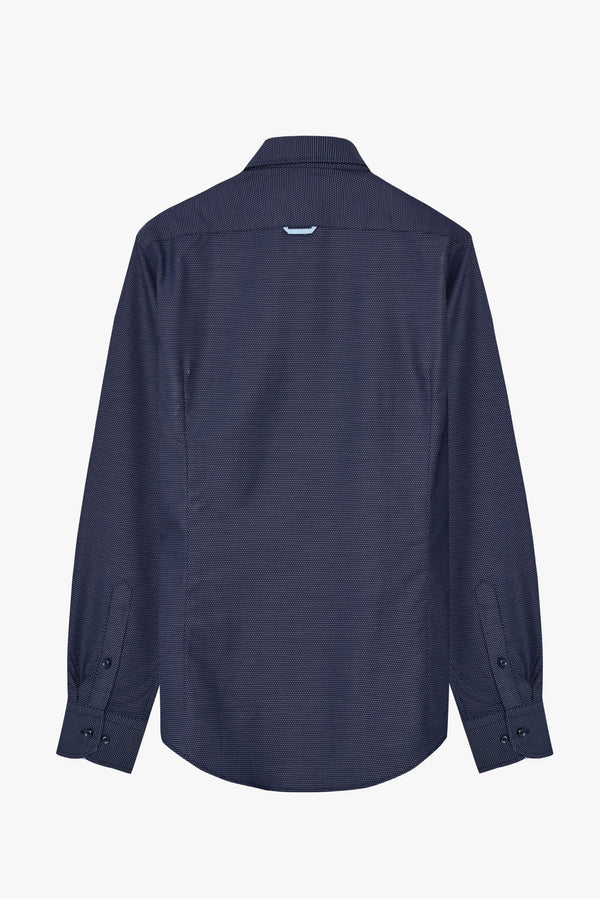 Camicia Uomo Leonardo Sport Jacquard Blu Bianco