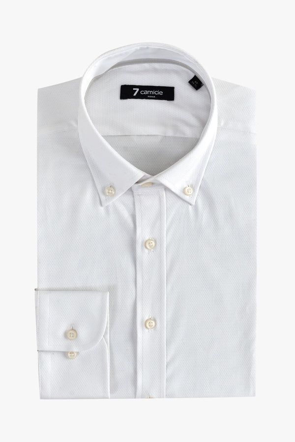 Camisa Hombre Leonardo Sport Jacquard Blanco