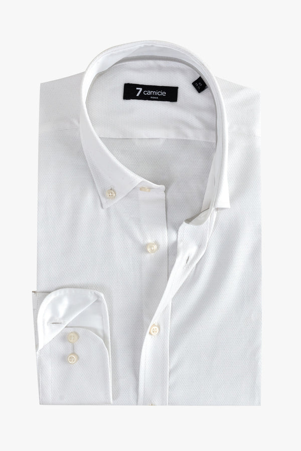 Camicia Uomo Leonardo Sport Jacquard Bianco