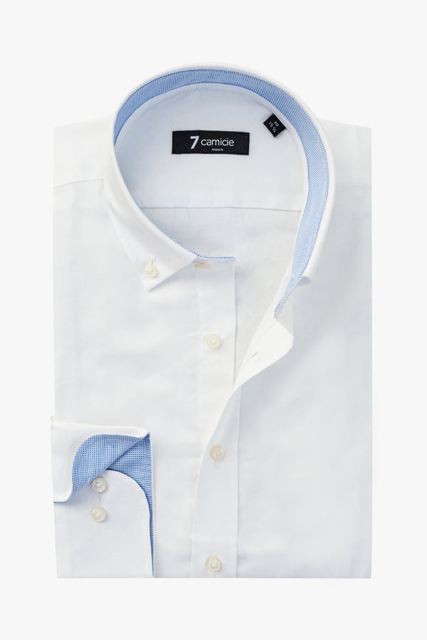 Camicia Uomo Leonardo Sport Oxford Bianco