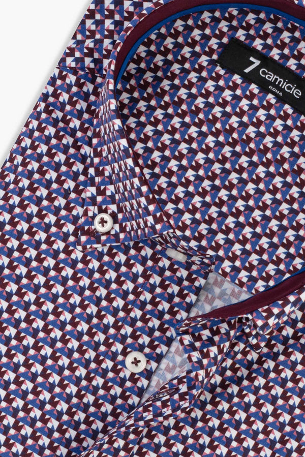 Leonardo Sport Poplin Man Shirt Red Blue