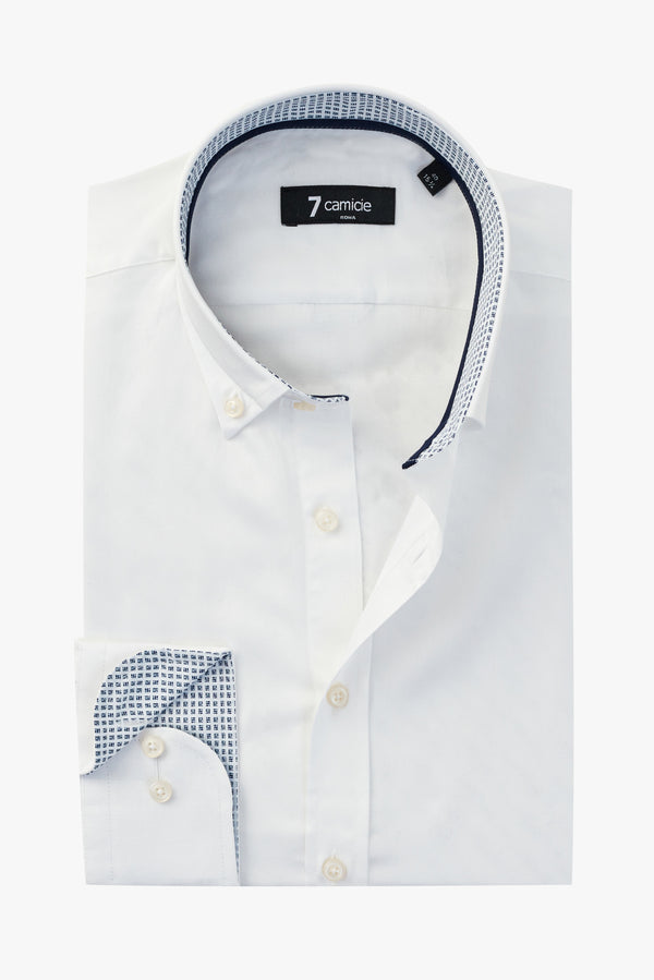 Camicia Uomo Leonardo Sport Satin Bianco