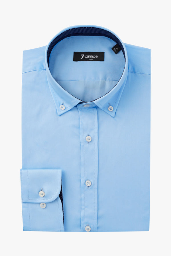 Leonardo Sport Herren Hemd Satin Hellblau