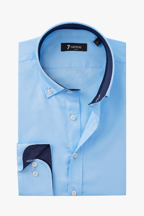 Leonardo Sport Satin Man Shirt Light Blue