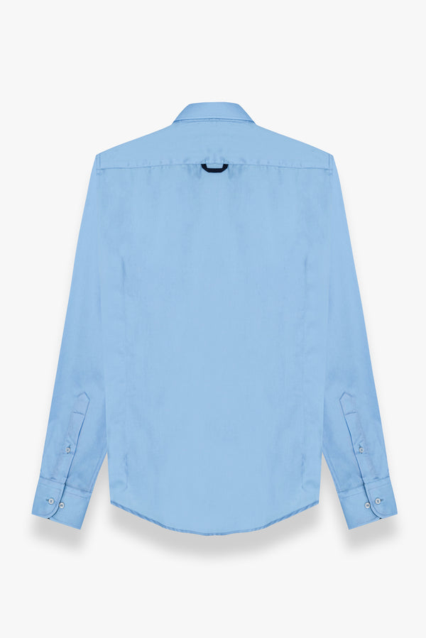 Leonardo Sport Herren Hemd Satin Hellblau
