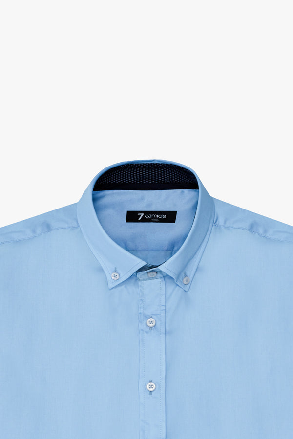 Leonardo Sport Herren Hemd Satin Hellblau