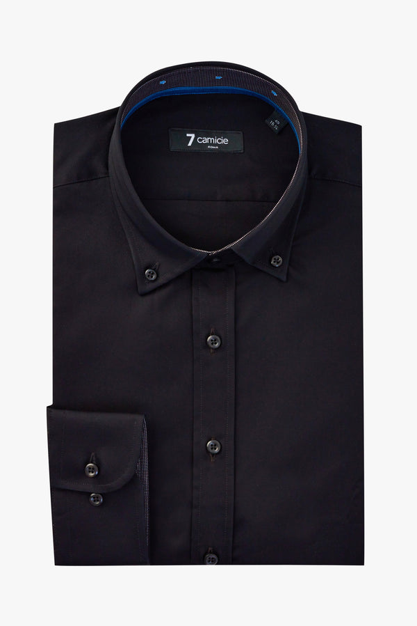 Leonardo Sport Herren Hemd Satin Schwarz