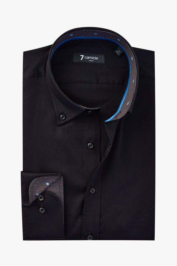 Leonardo Sport Herren Hemd Satin Schwarz
