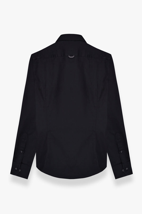 Leonardo Sport Herren Hemd Satin Schwarz