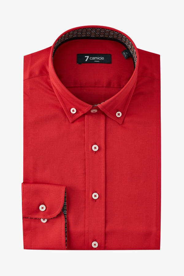 Camisa Hombre Leonardo Sport Satin Rojo