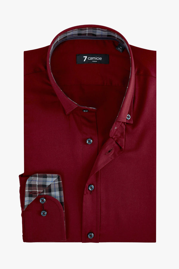 Camicia Uomo Leonardo Sport Satin Rosso