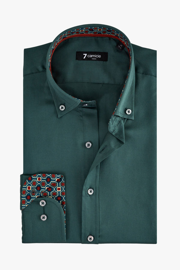 Leonardo Sport Herren Hemd Satin Grun