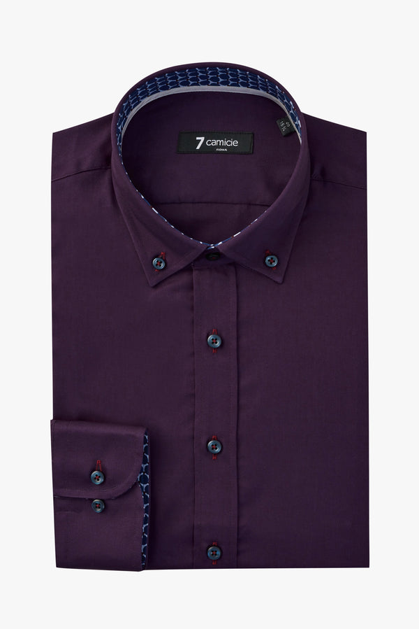 Camicia Uomo Leonardo Sport Satin Viola
