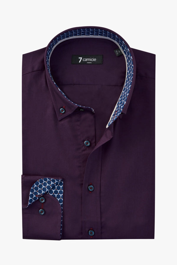 Camisa Hombre Leonardo Sport Satin Morado