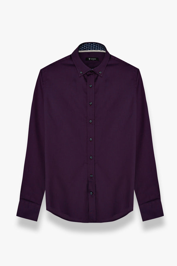 Camicia Uomo Leonardo Sport Satin Viola