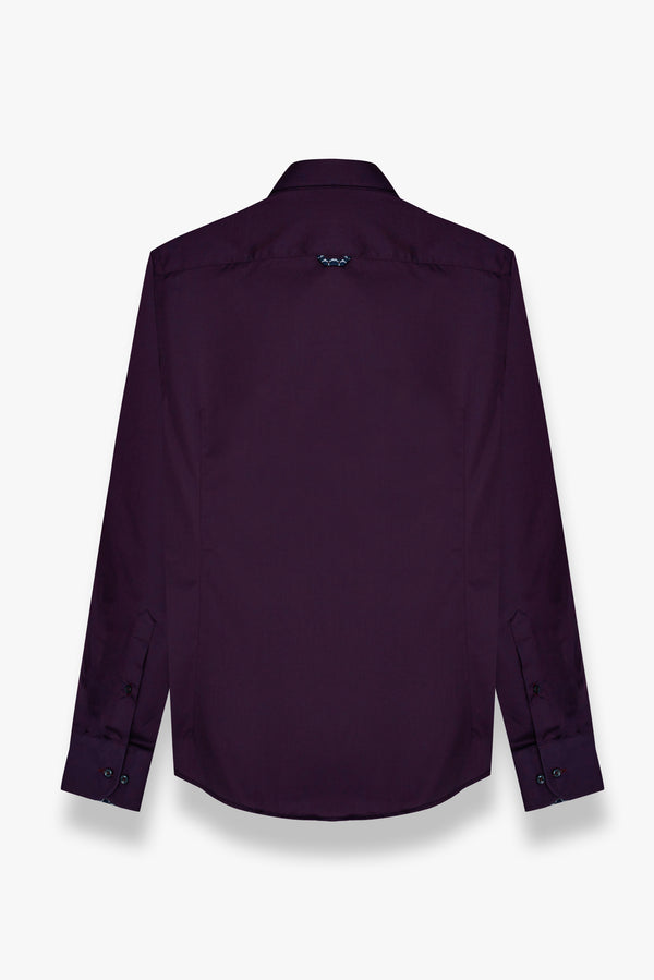 Camicia Uomo Leonardo Sport Satin Viola