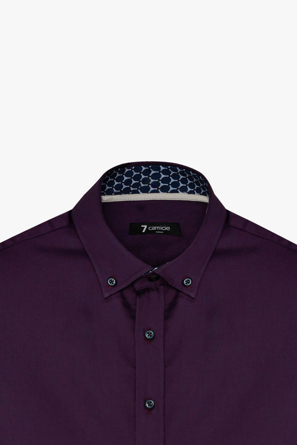 Camicia Uomo Leonardo Sport Satin Viola