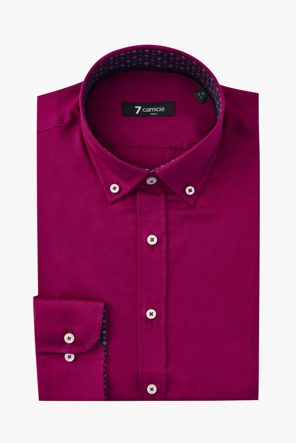 Camicia Uomo Leonardo Sport Satin Viola