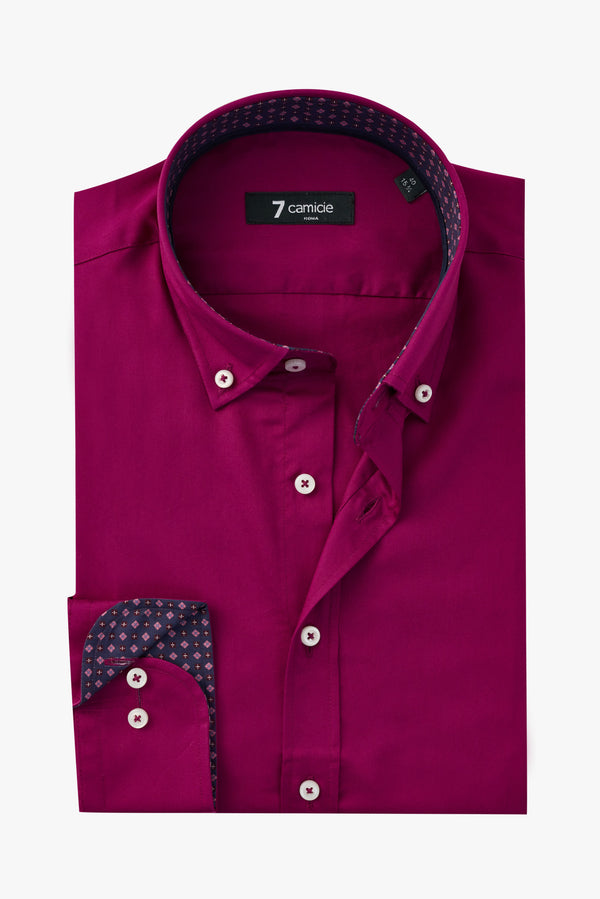 Camicia Uomo Leonardo Sport Satin Viola