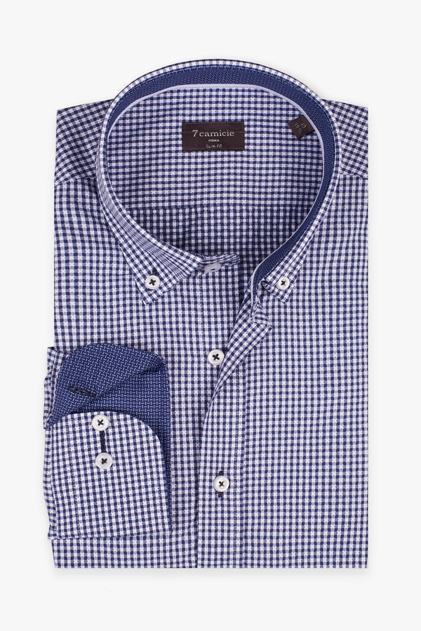 Leonardo Sport Cotton Man Shirt Blue White