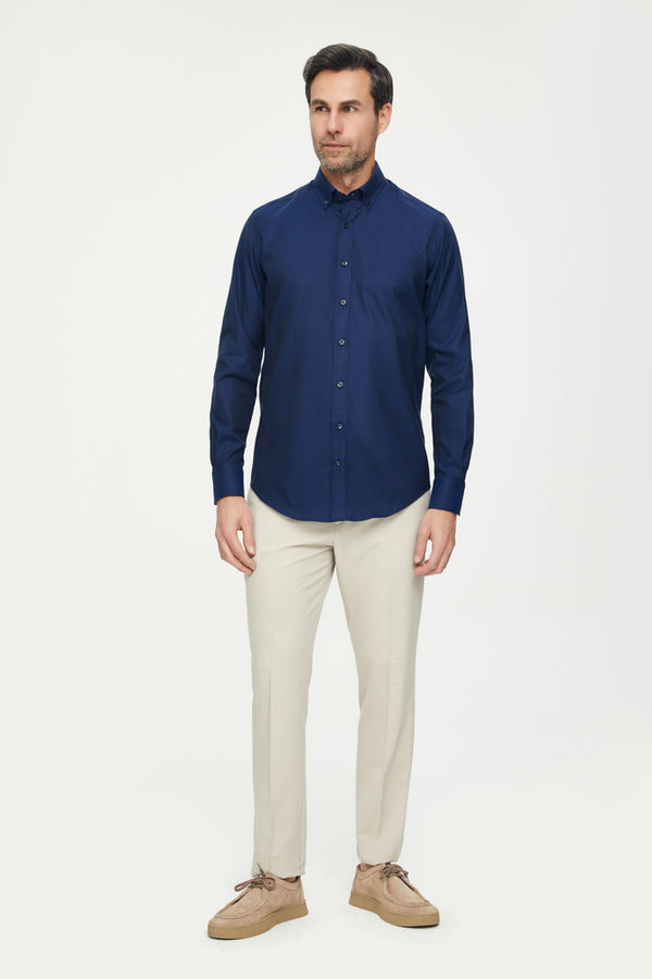 Chemise Homme Leonardo Coton Bleu