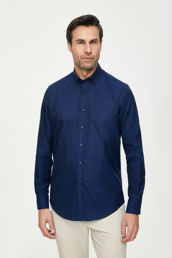 Camicia Uomo Leonardo Cotone Blu