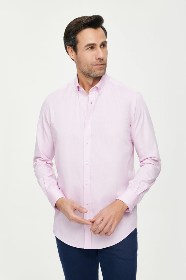 Chemise Homme Leonardo Coton Rose