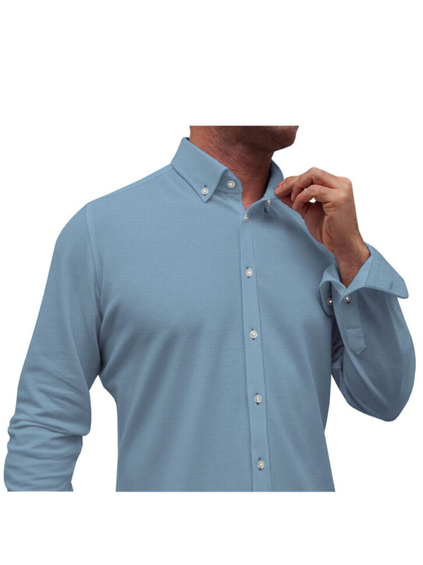 Camisa Hombre Leonardo Algodon Azul Claro