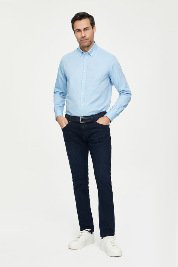Leonardo Essentials Cotton Man Shirt Light Blue